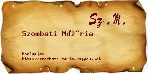 Szombati Mária névjegykártya